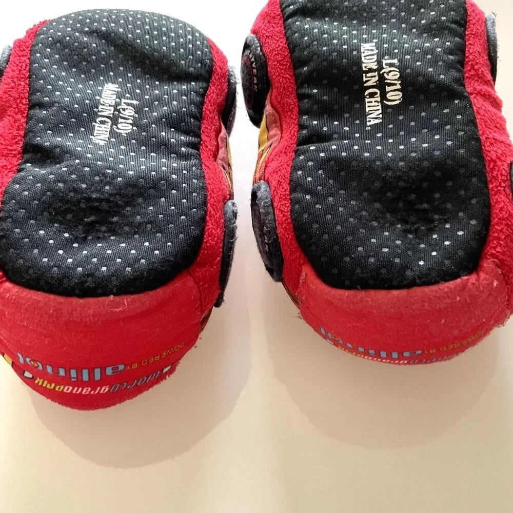 Disney Lightning McQueen Plush Slippers Unisex EUC